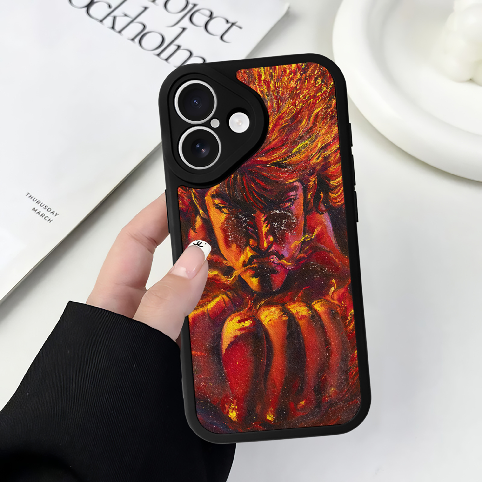 （画像用） 北斗の拳 Fist of the North Star 【iPhone 16シリーズ対応】シリコンスマホケース（レザー調） 材質：シリコン